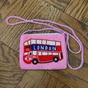 Pink Beaded London Vintage Mini Bag